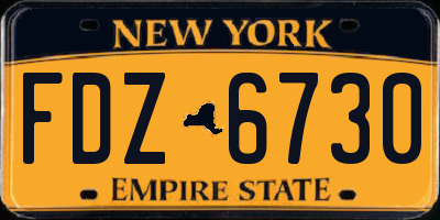 NY license plate FDZ6730