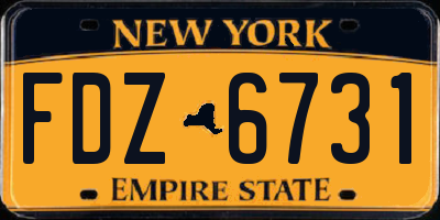 NY license plate FDZ6731