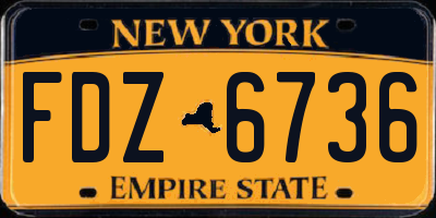 NY license plate FDZ6736