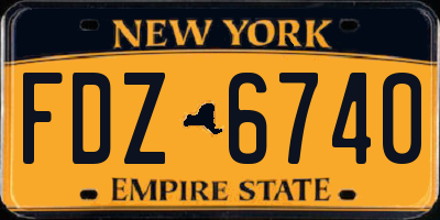 NY license plate FDZ6740