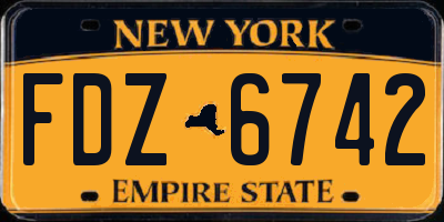 NY license plate FDZ6742