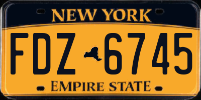 NY license plate FDZ6745