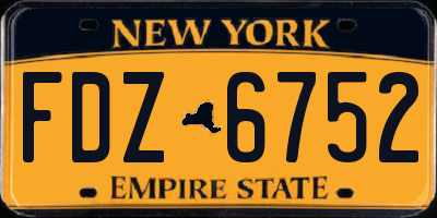 NY license plate FDZ6752