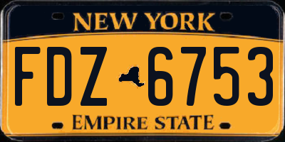 NY license plate FDZ6753