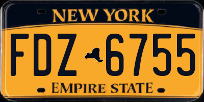 NY license plate FDZ6755