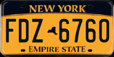 NY license plate FDZ6760