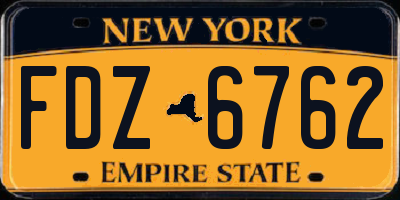 NY license plate FDZ6762