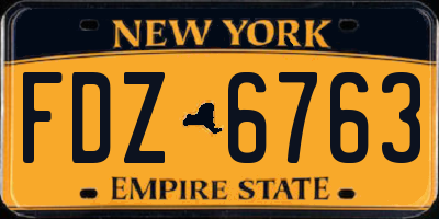NY license plate FDZ6763