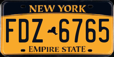 NY license plate FDZ6765