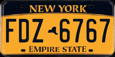 NY license plate FDZ6767