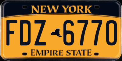 NY license plate FDZ6770