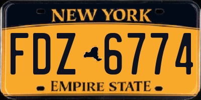 NY license plate FDZ6774
