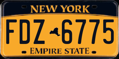 NY license plate FDZ6775