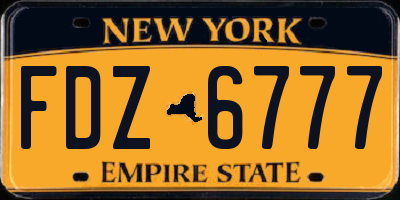 NY license plate FDZ6777