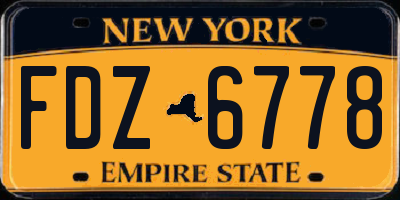 NY license plate FDZ6778