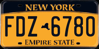 NY license plate FDZ6780