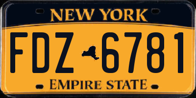 NY license plate FDZ6781