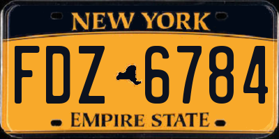 NY license plate FDZ6784