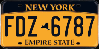 NY license plate FDZ6787