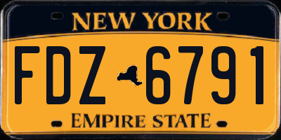 NY license plate FDZ6791