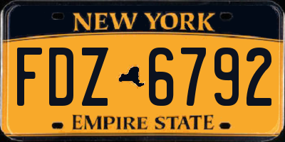 NY license plate FDZ6792
