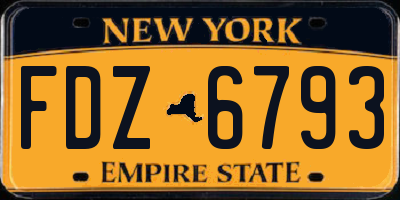 NY license plate FDZ6793