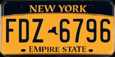 NY license plate FDZ6796