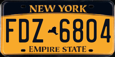 NY license plate FDZ6804