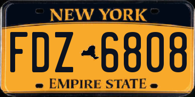 NY license plate FDZ6808