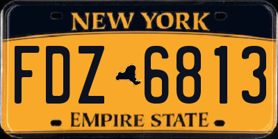 NY license plate FDZ6813