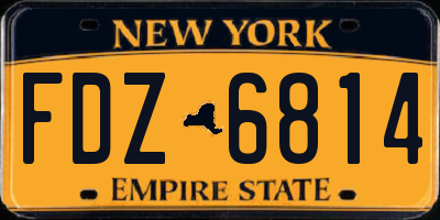 NY license plate FDZ6814