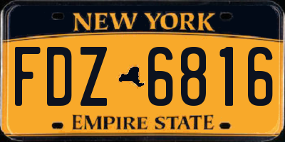 NY license plate FDZ6816