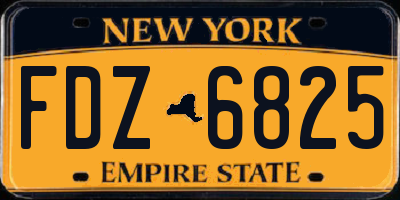 NY license plate FDZ6825
