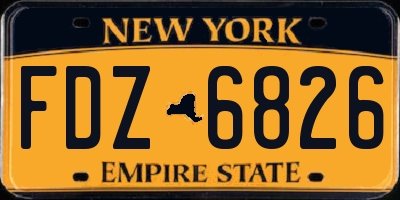 NY license plate FDZ6826