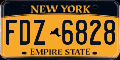 NY license plate FDZ6828