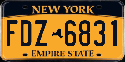 NY license plate FDZ6831