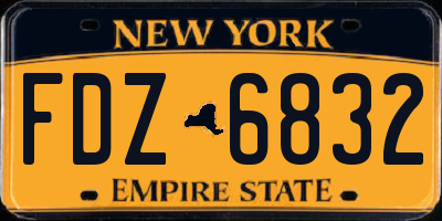NY license plate FDZ6832
