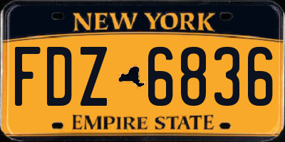 NY license plate FDZ6836