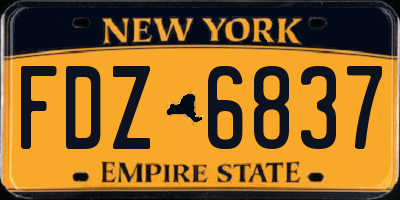 NY license plate FDZ6837
