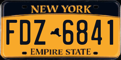 NY license plate FDZ6841