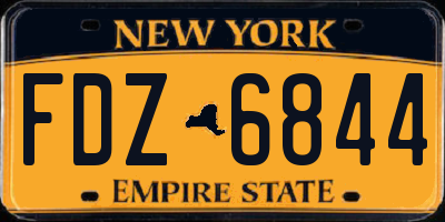 NY license plate FDZ6844