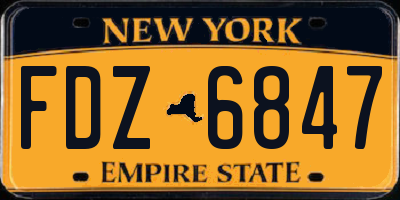 NY license plate FDZ6847