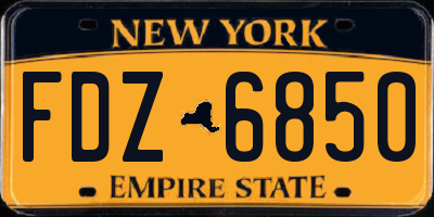 NY license plate FDZ6850