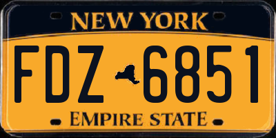 NY license plate FDZ6851