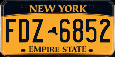 NY license plate FDZ6852