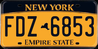 NY license plate FDZ6853