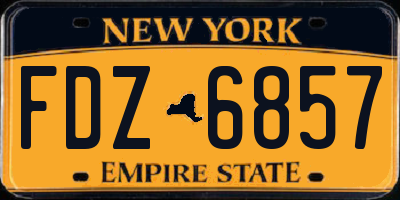 NY license plate FDZ6857