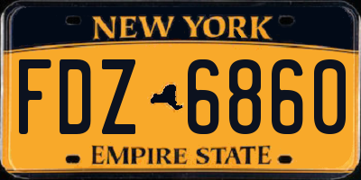 NY license plate FDZ6860