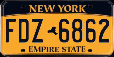NY license plate FDZ6862