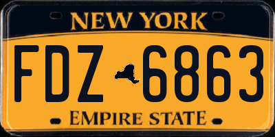NY license plate FDZ6863